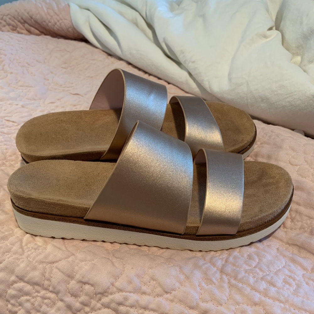 Gold platform sandals